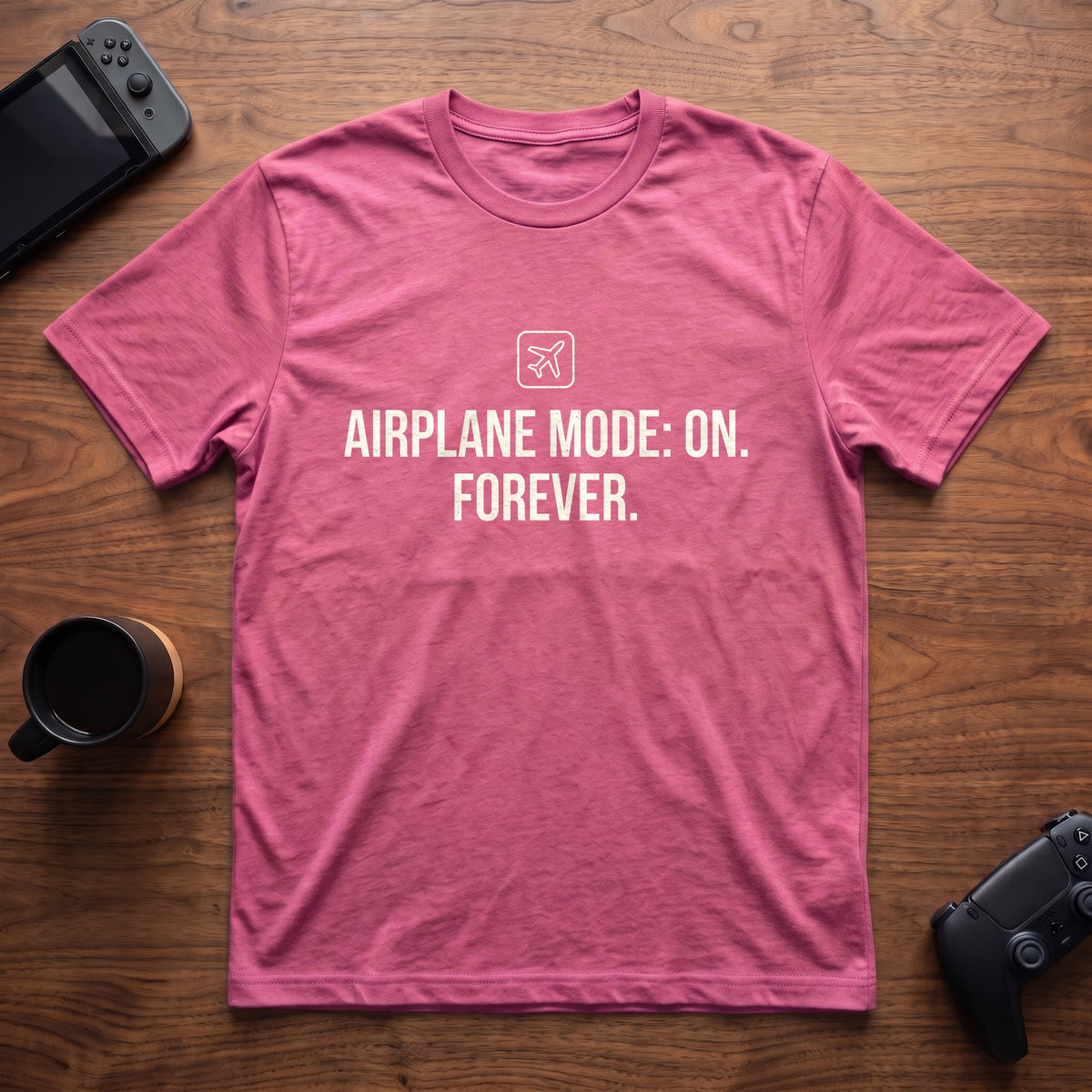 Airplane Mode T-Shirt - Heather Berry