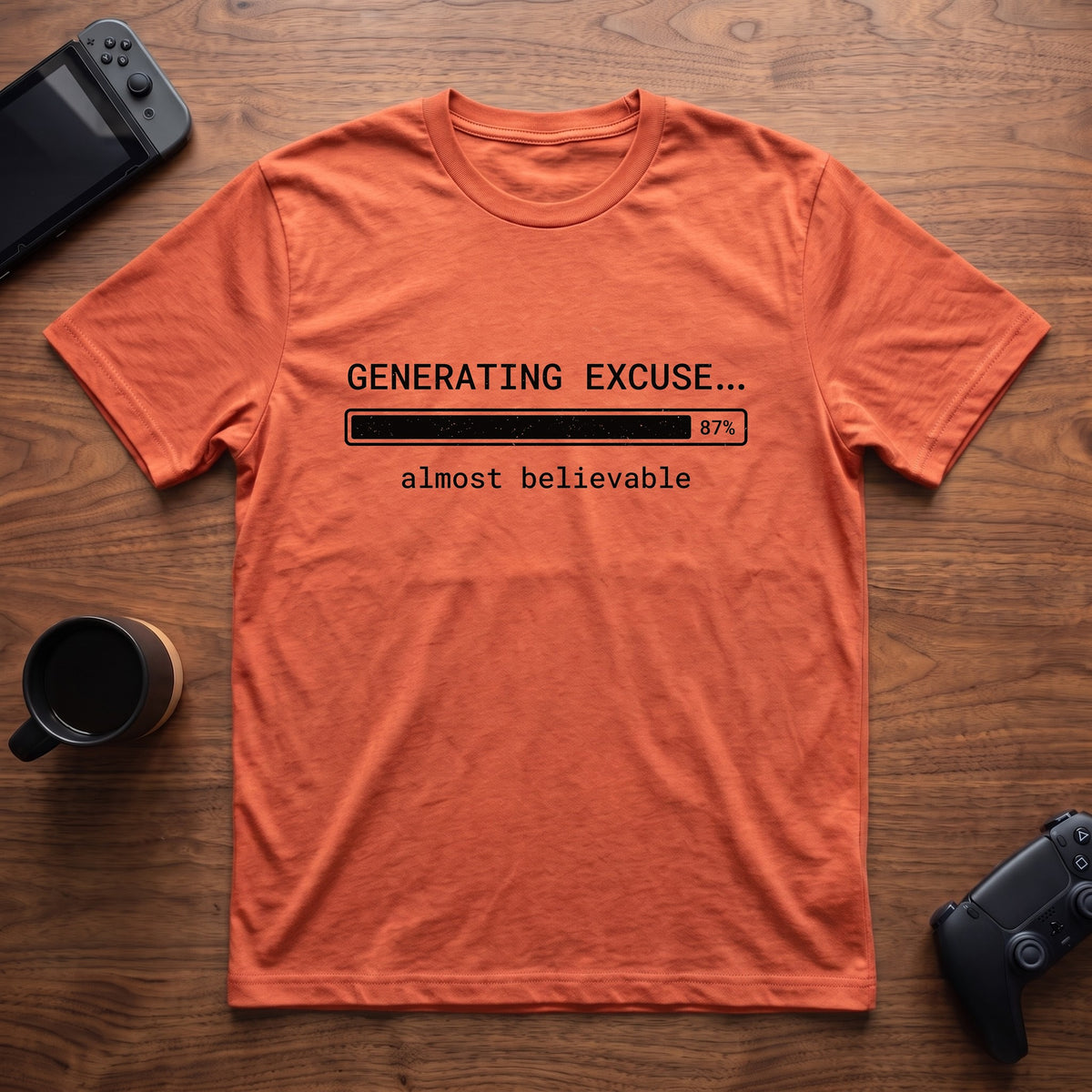 Almost Believable Excuse T-Shirt - Heather Orange