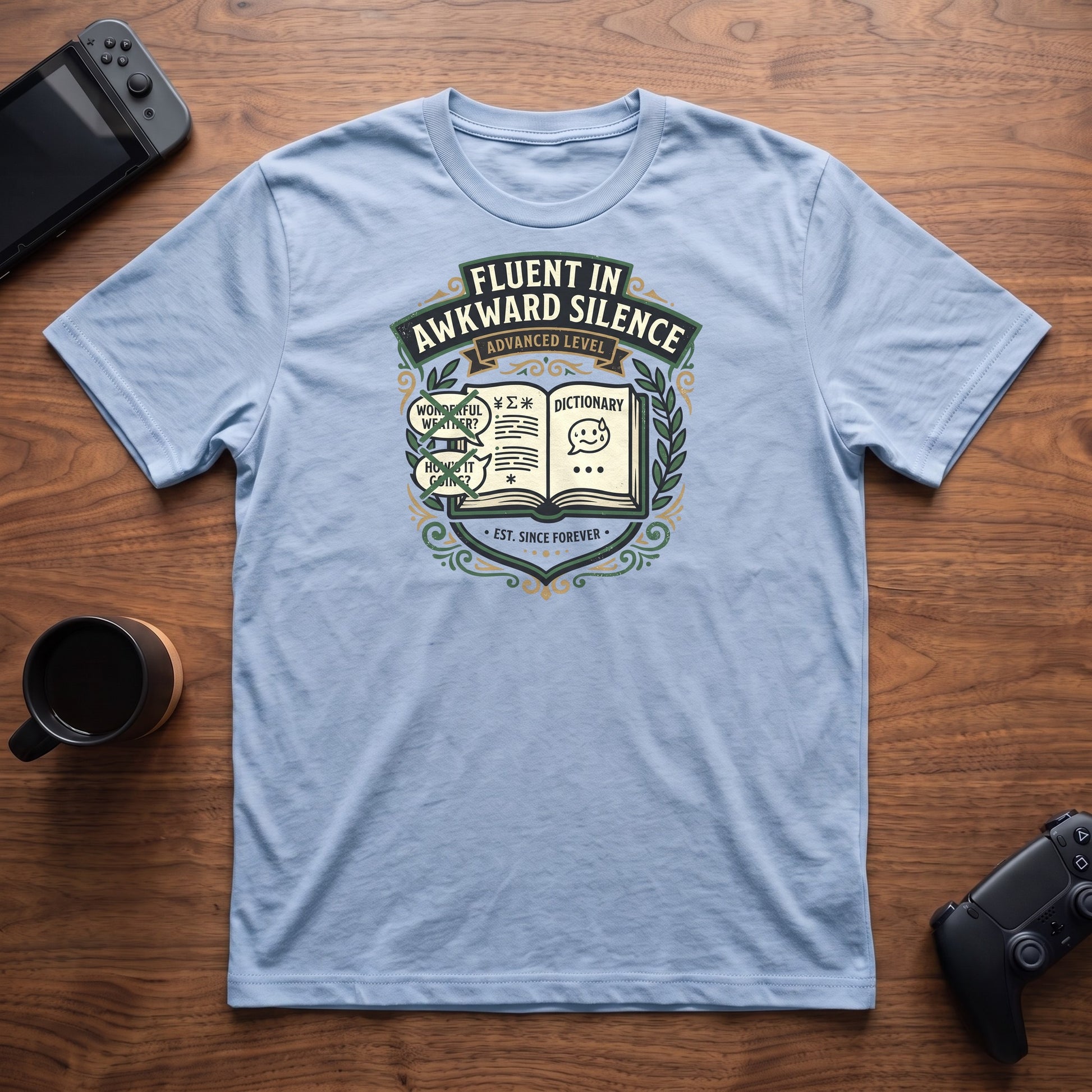 awkward-silence-t-shirt - Light Blue