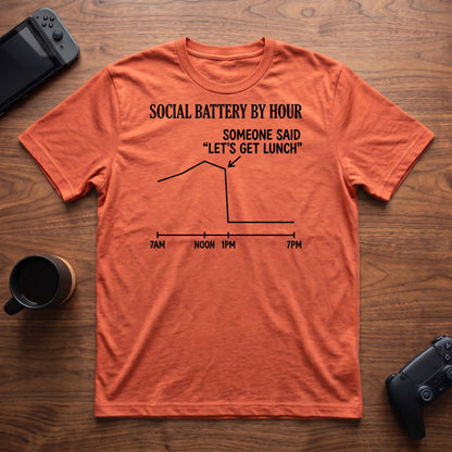Battery By Hour T-Shirt - Heather Orange