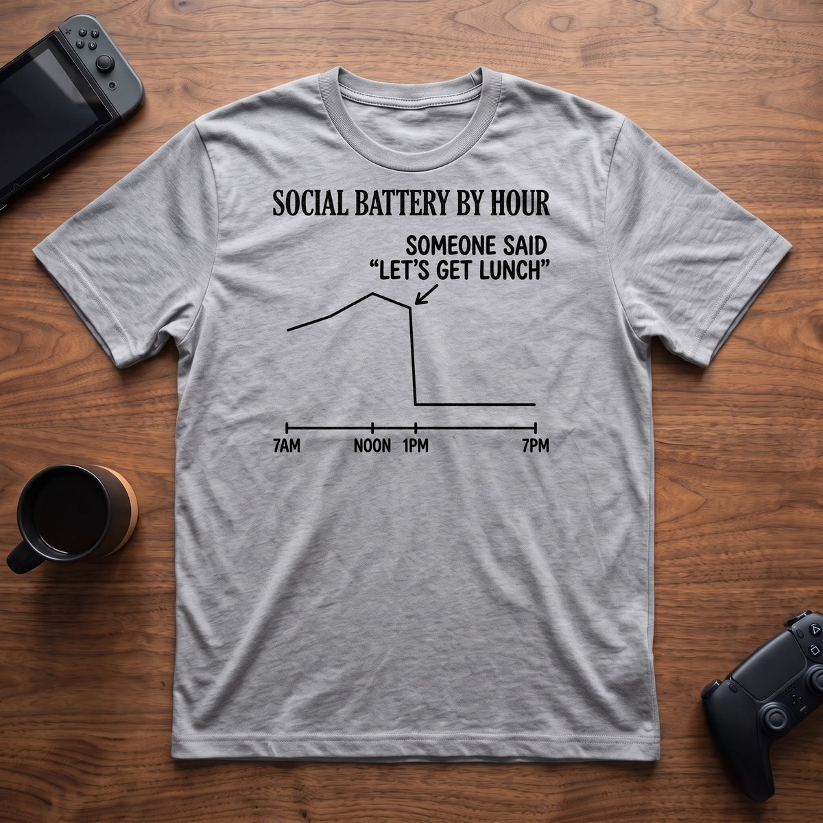 Battery By Hour T-Shirt - Sport Grey