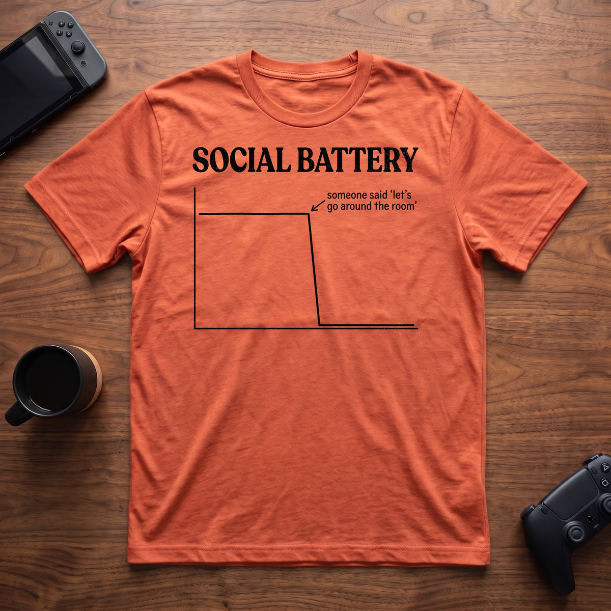 Battery Cliff T-Shirt - Heather Orange