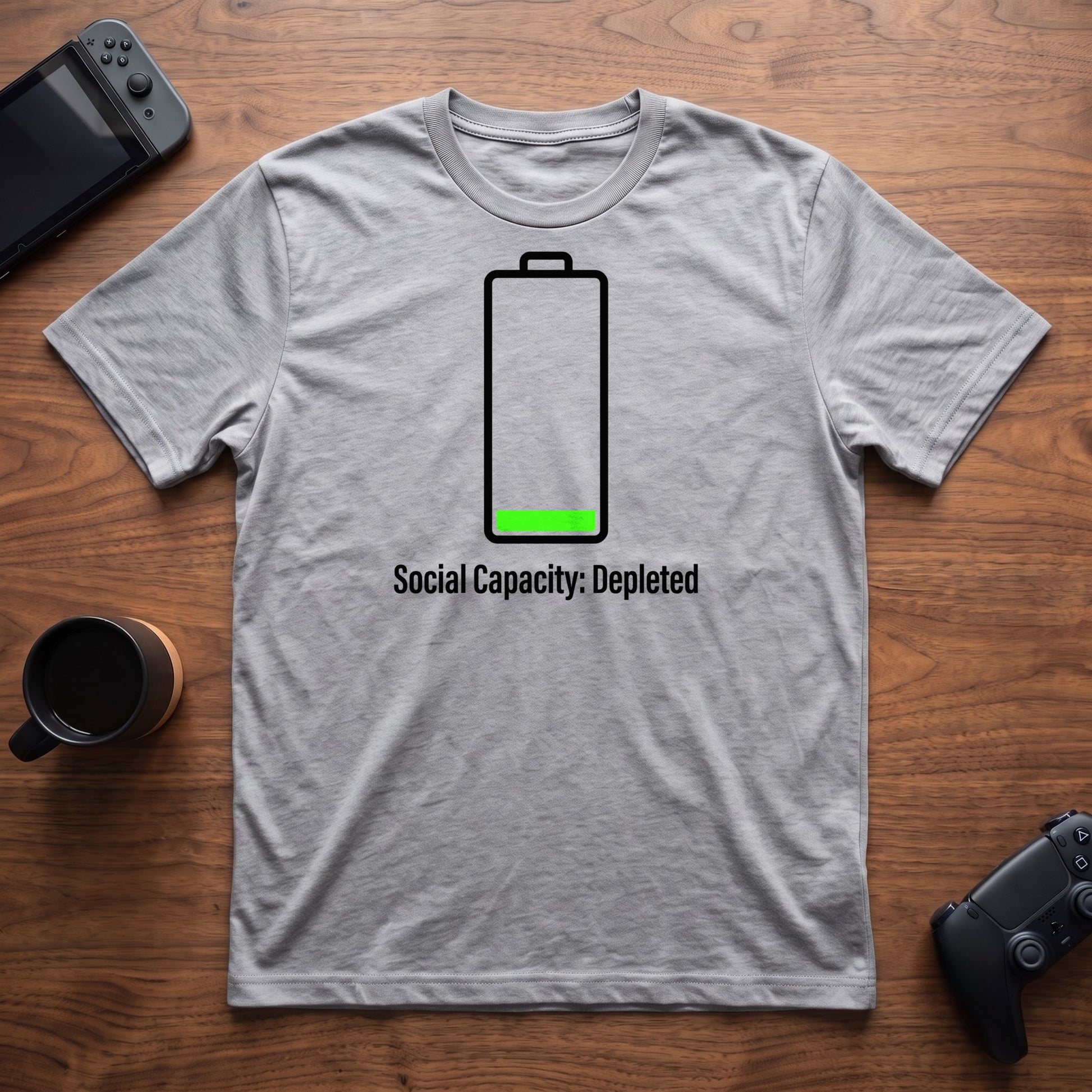 Battery Depleted T-Shirt - Sport Grey