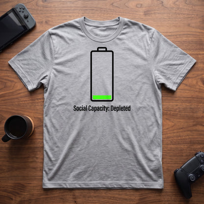 Battery Depleted T-Shirt - Sport Grey