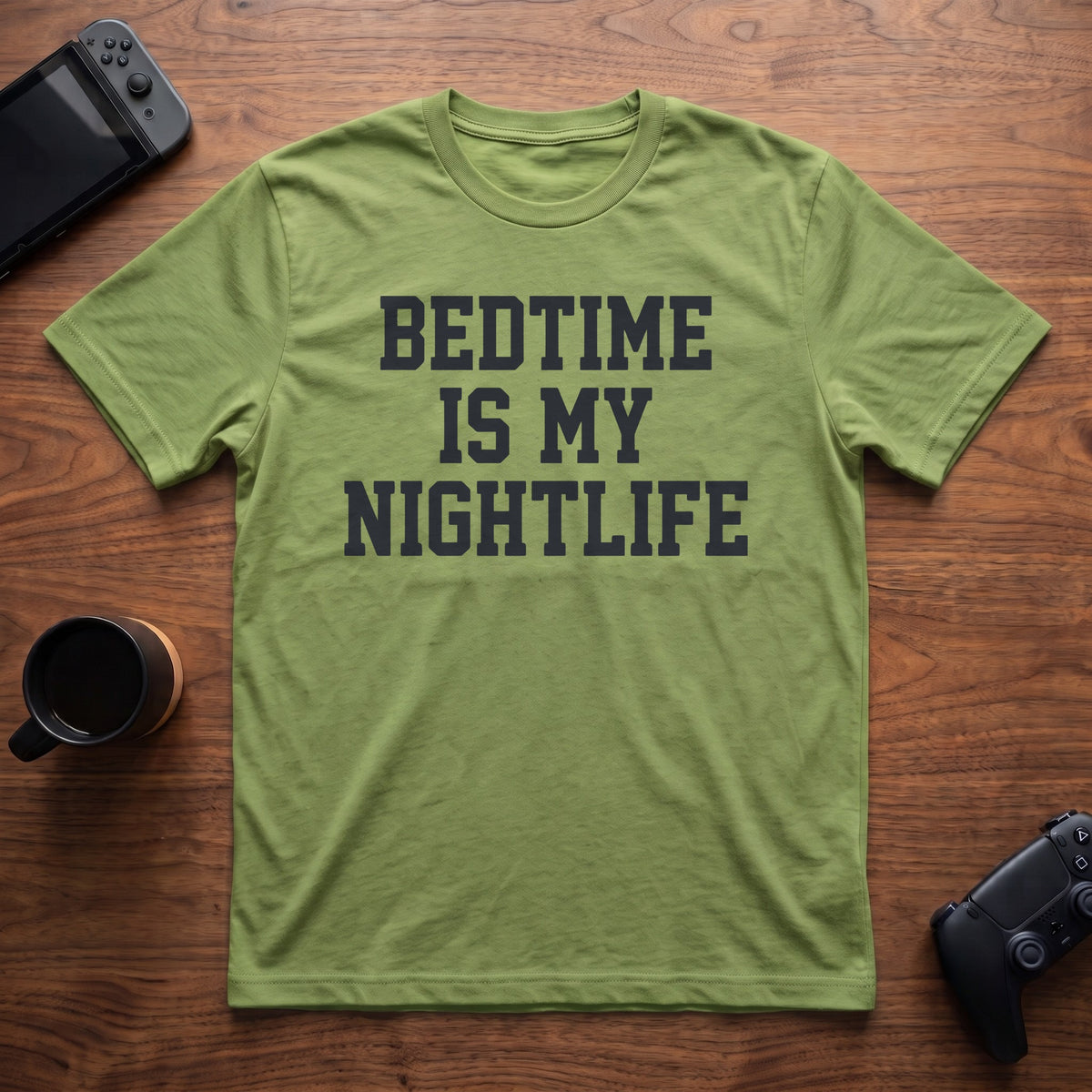 Bedtime Is My Nightlife T-Shirt - Lime
