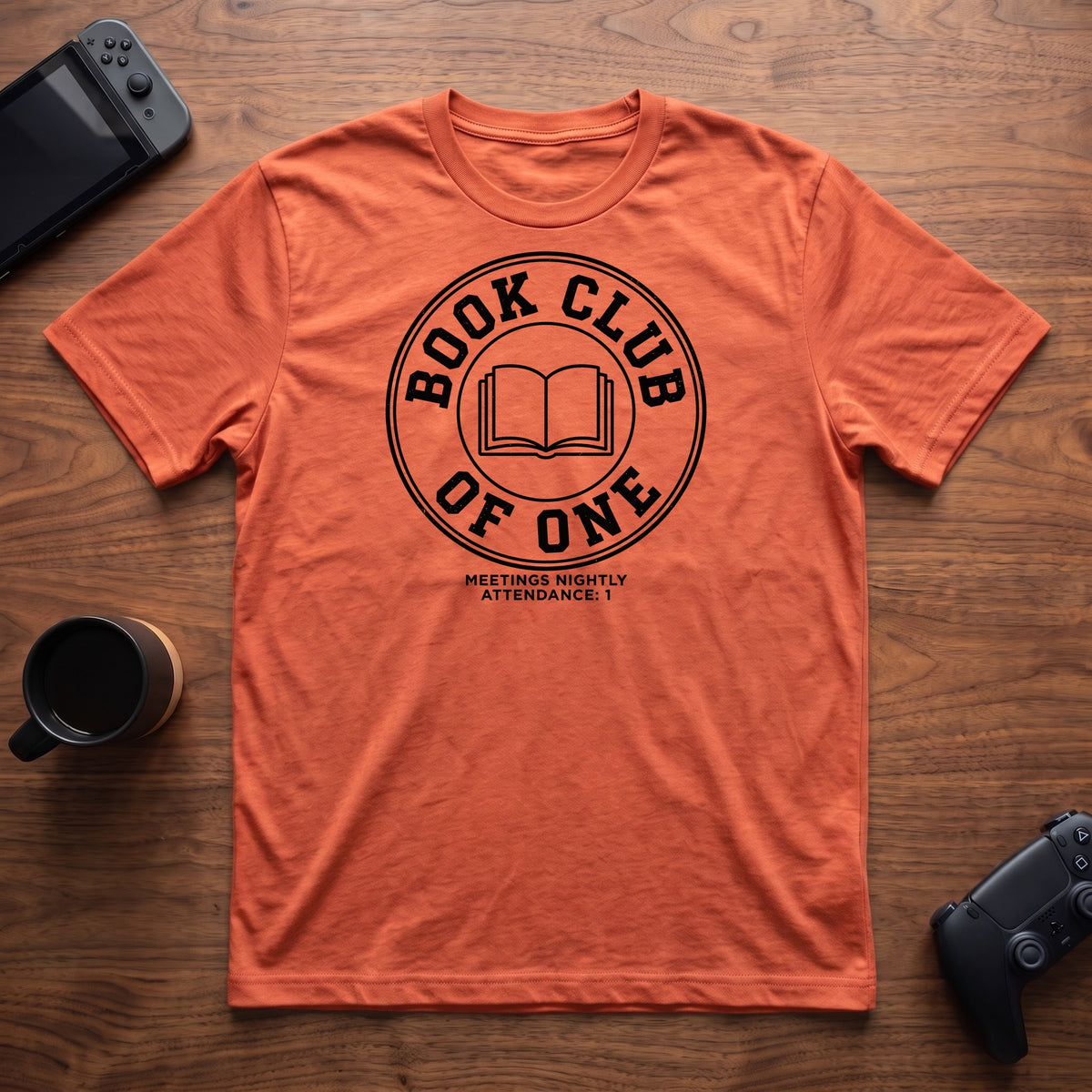Book Club Of One T-Shirt - Heather Orange