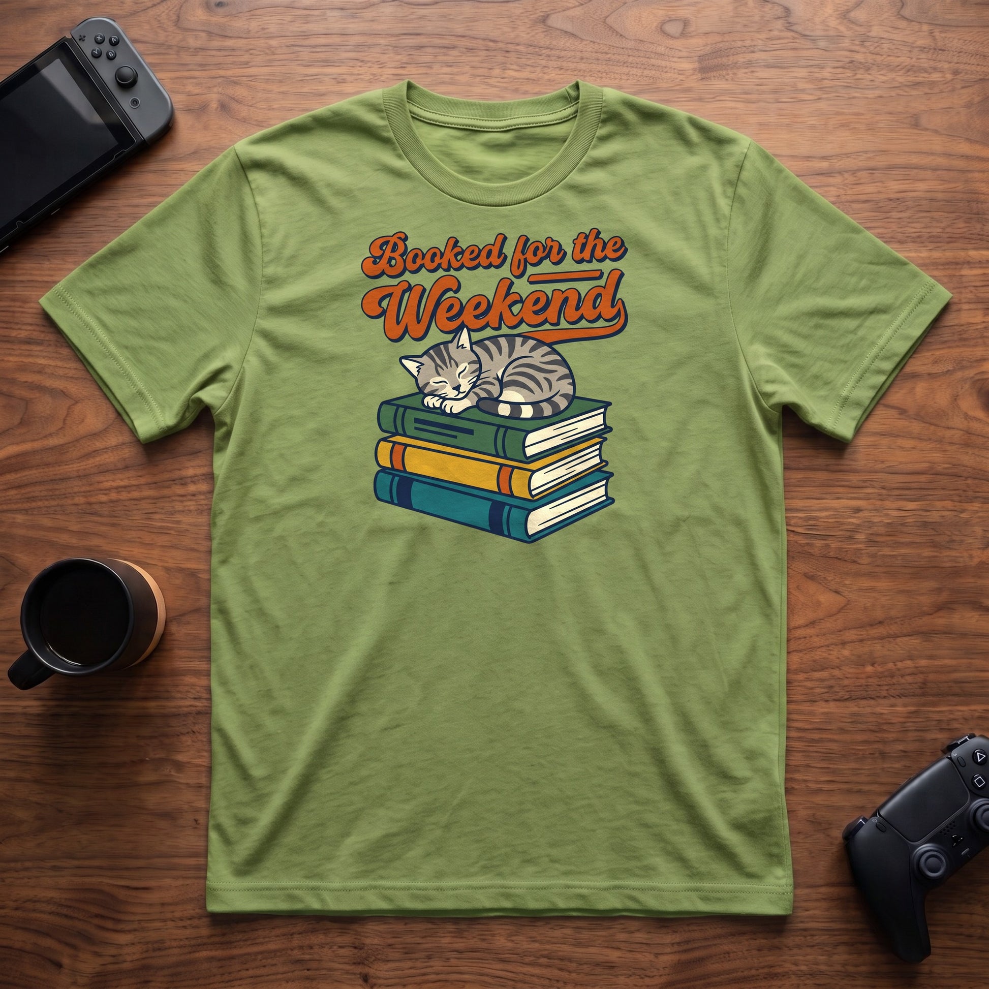 Booked w/Cat T-Shirt - Lime