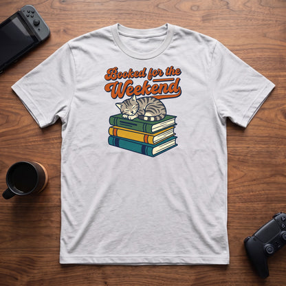 Booked w/Cat T-Shirt - White