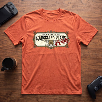 Bureau of Cancelled Plans T-Shirt - Heather Orange