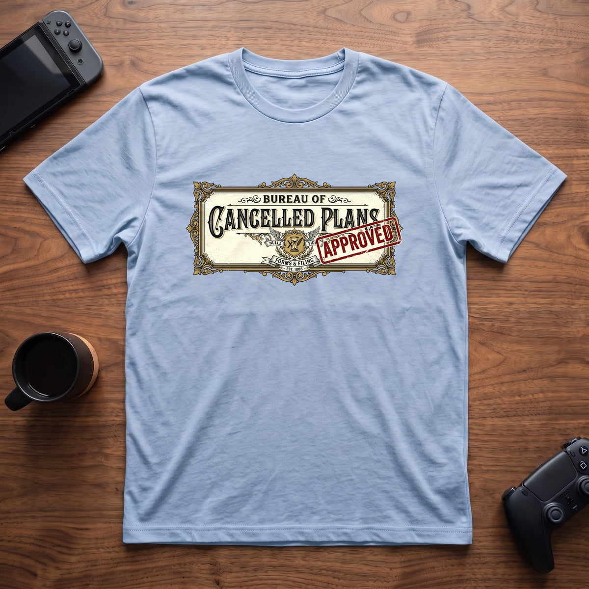 Bureau of Cancelled Plans T-Shirt - Light Blue