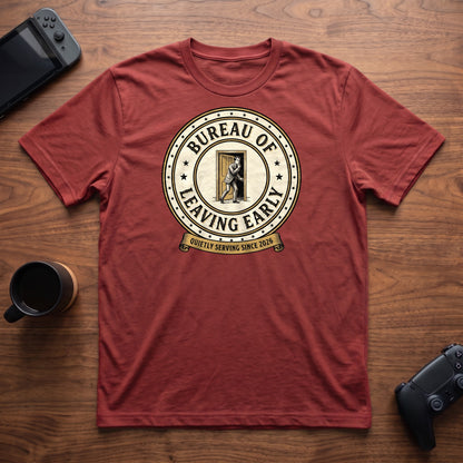 Bureau of Leaving Early T-Shirt - Red