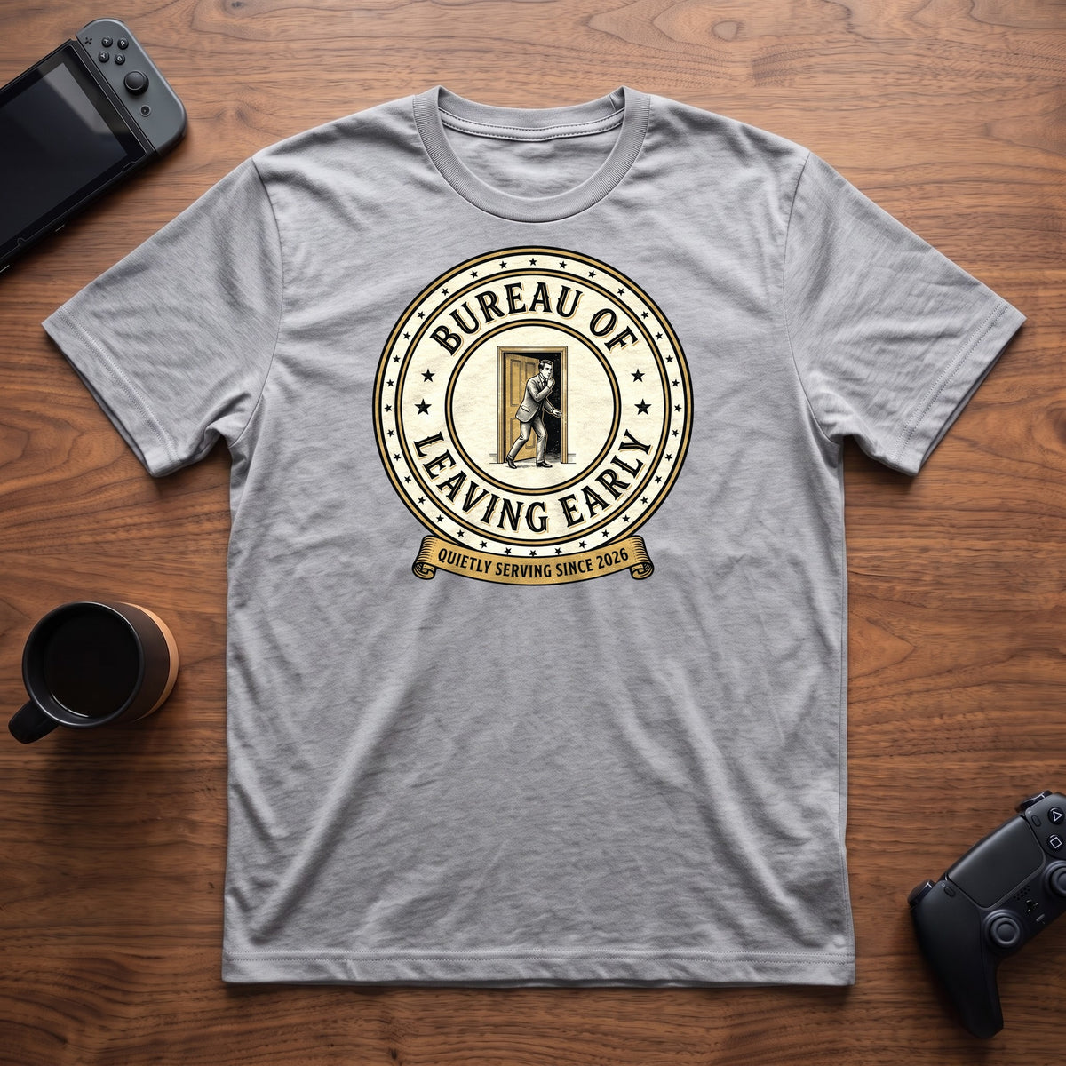 Bureau of Leaving Early T-Shirt - Sport Grey