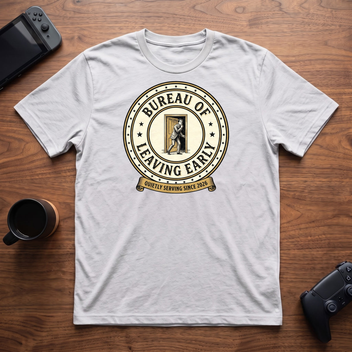 Bureau of Leaving Early T-Shirt - White