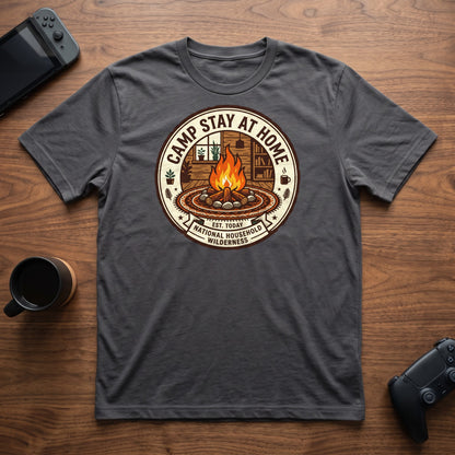 Camp Stay At Home T-Shirt - Charcoal
