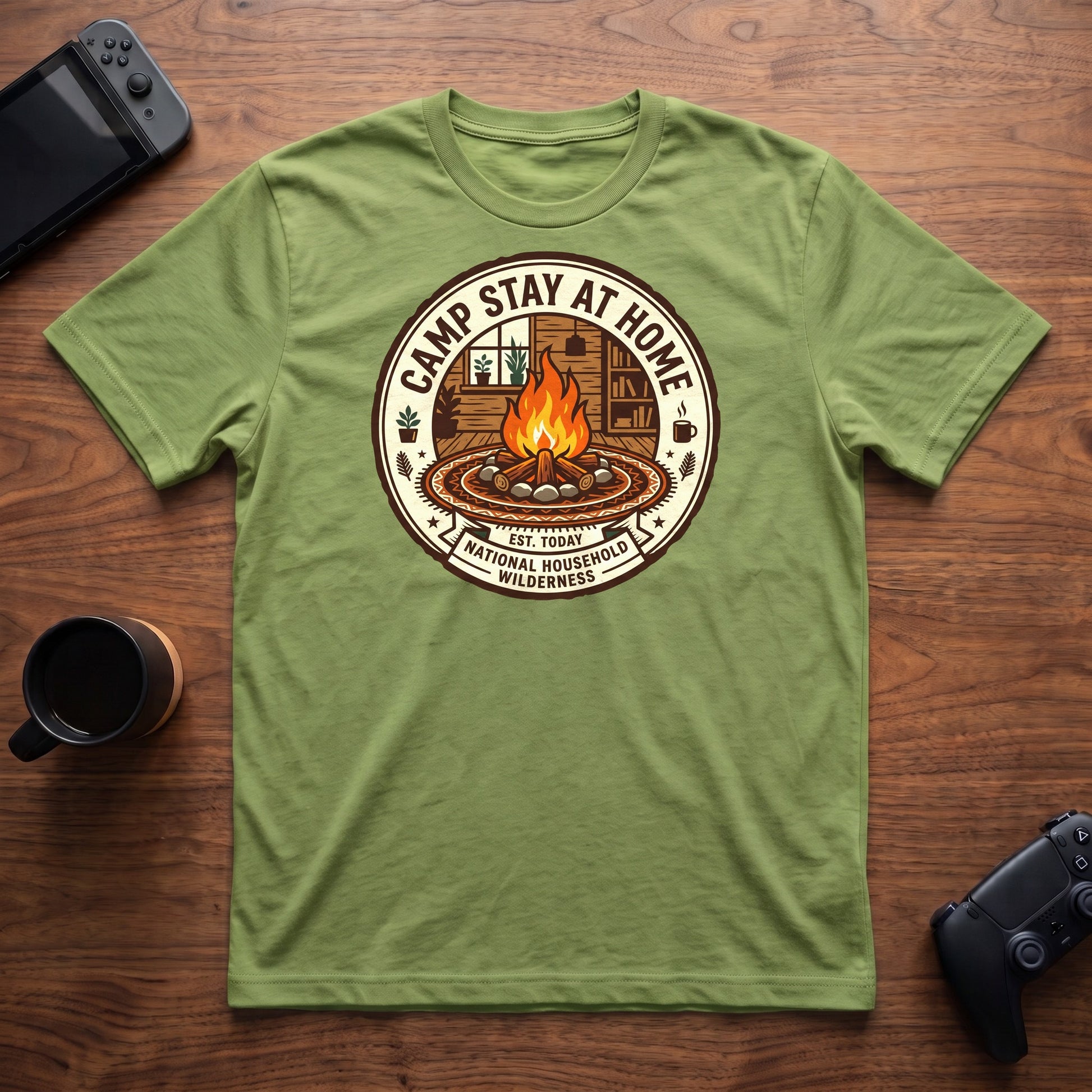 Camp Stay At Home T-Shirt - Lime