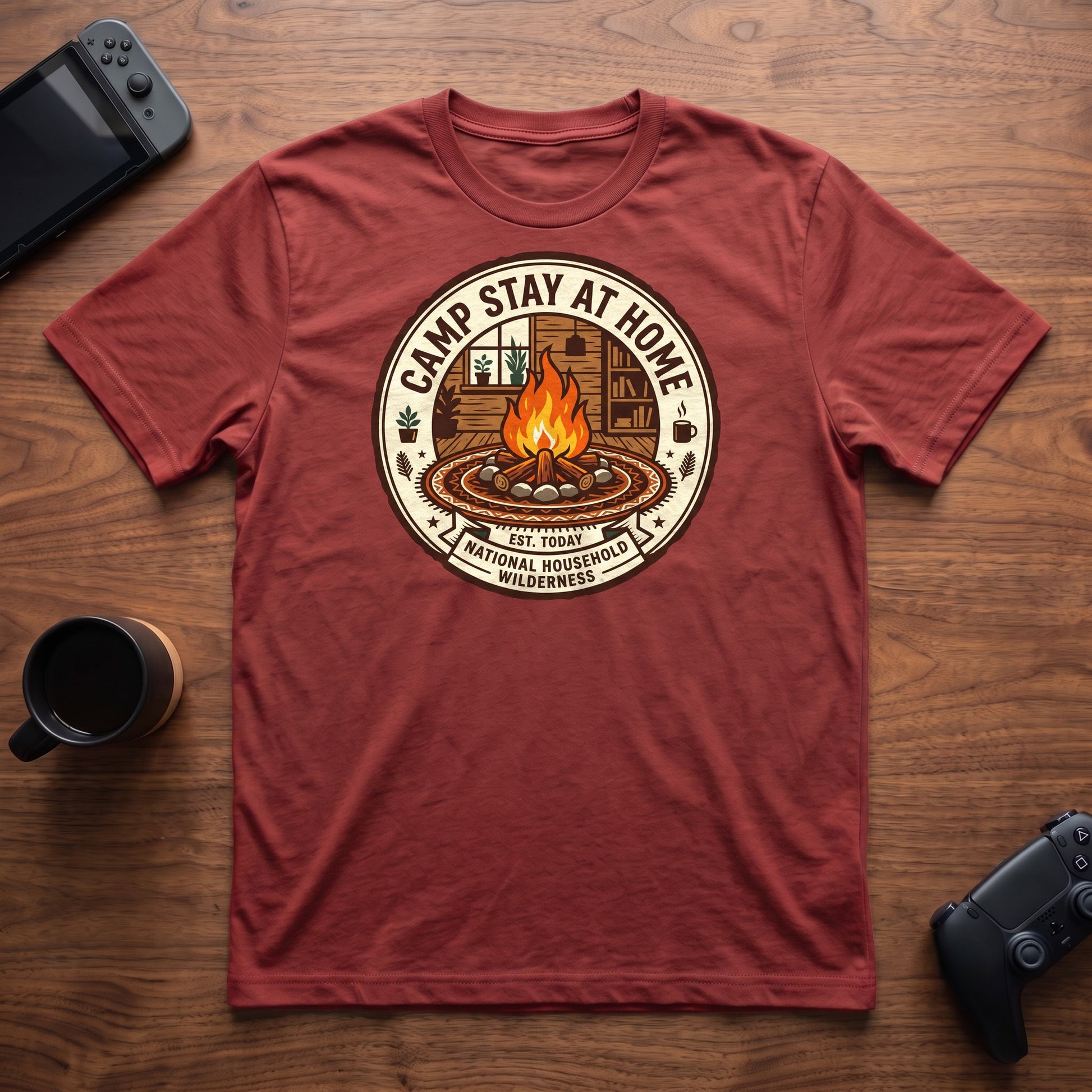 Camp Stay At Home T-Shirt - Red
