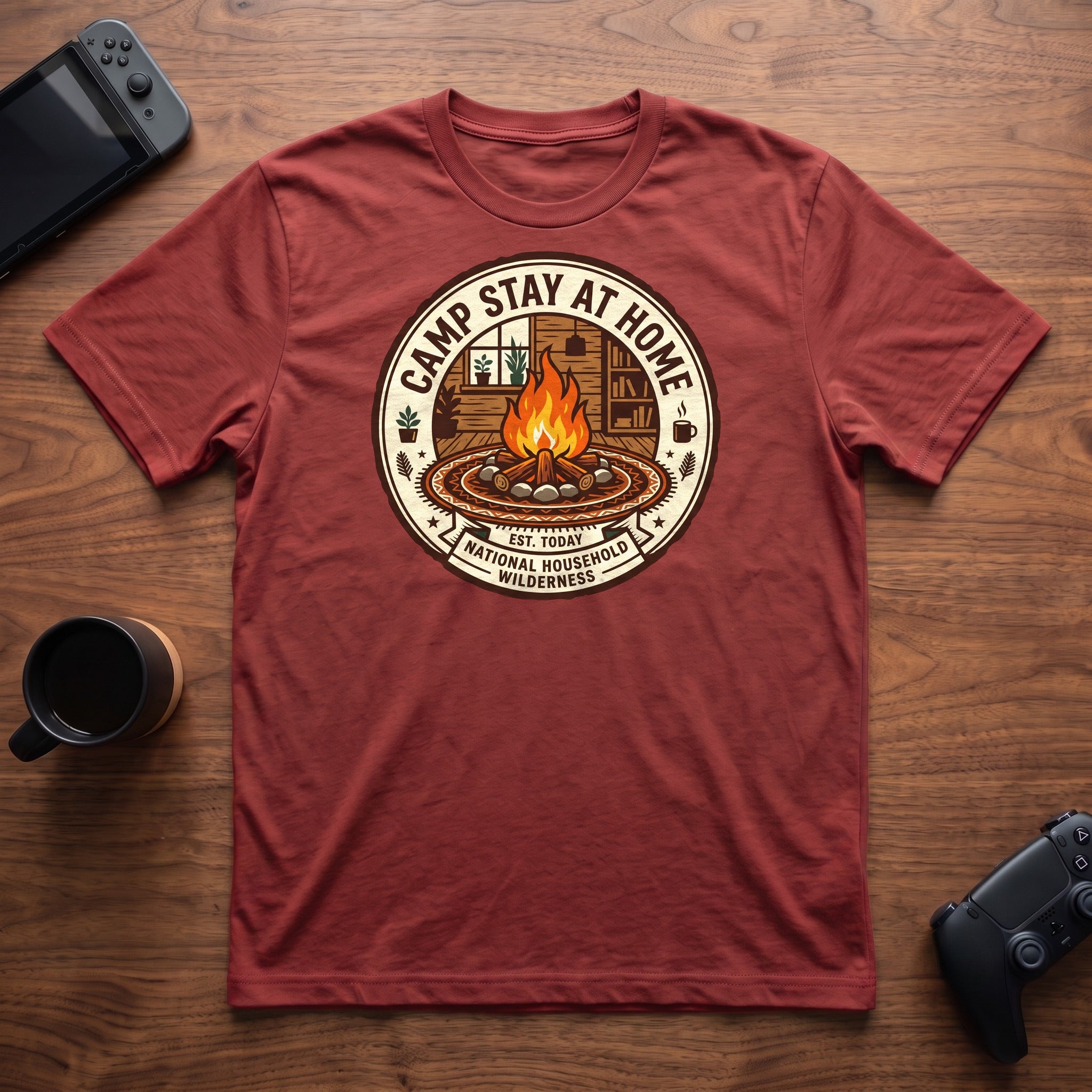 Camp Stay At Home T-Shirt - Red