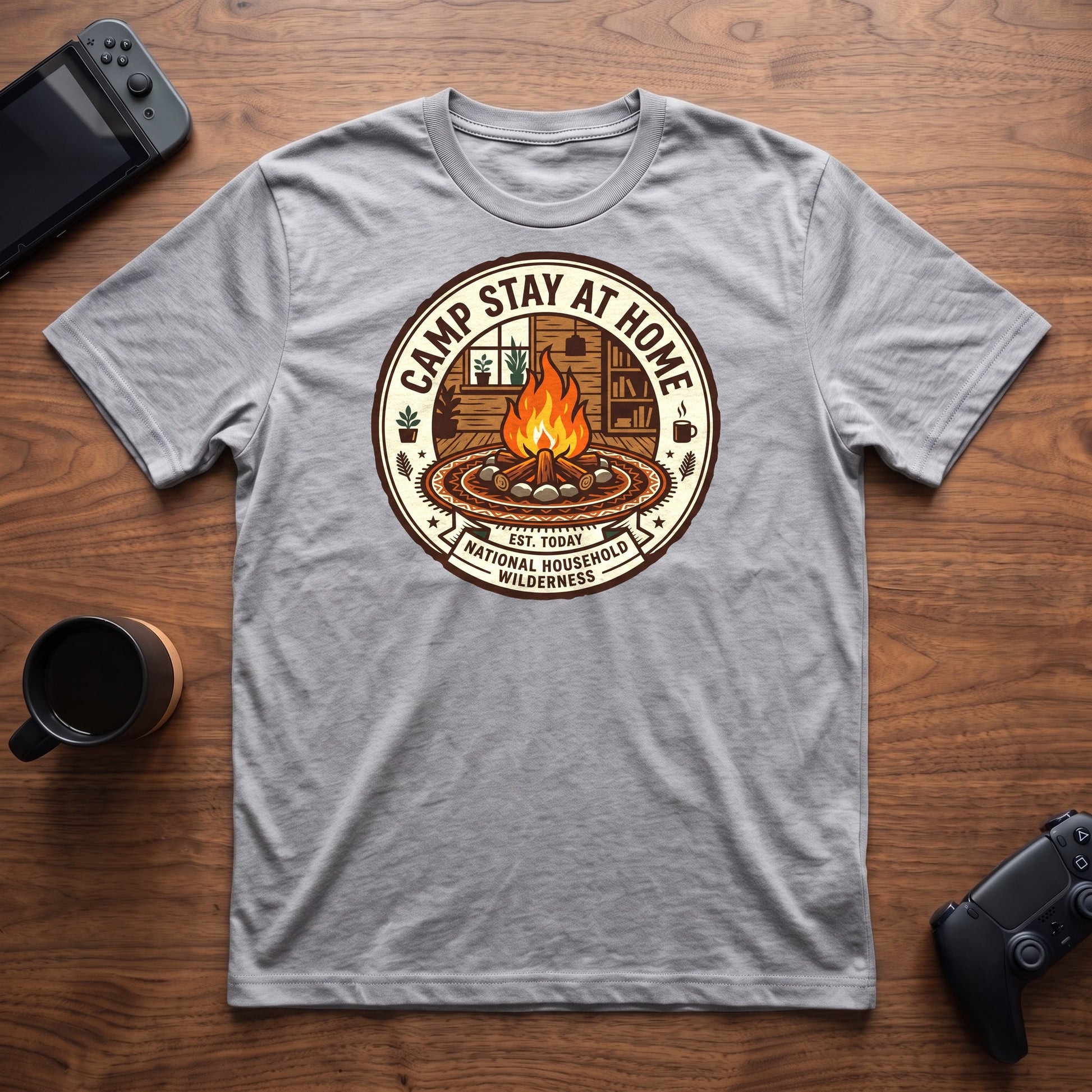 Camp Stay At Home T-Shirt - Sport Grey
