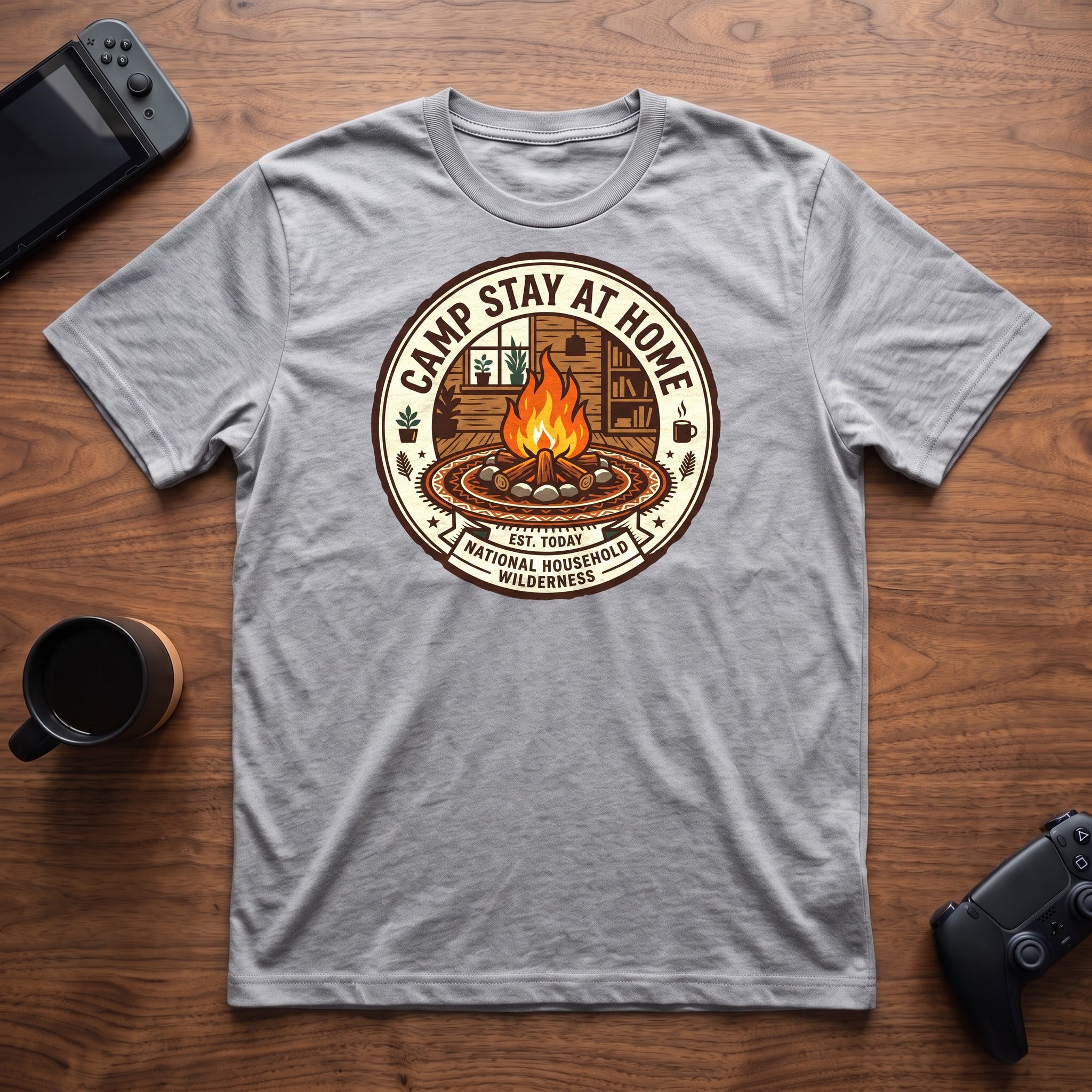 Camp Stay At Home T-Shirt - Sport Grey