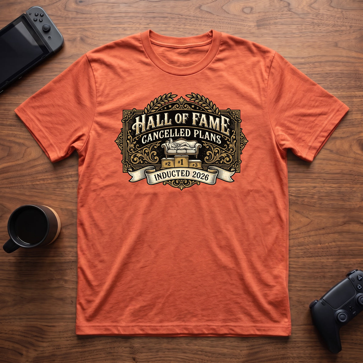 Plans Hall of Fame T-Shirt - Heather Orange