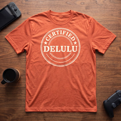 Certified Delulu T-Shirt - Heather Orange