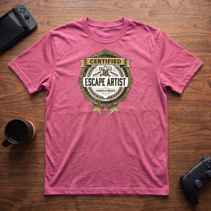 Certified Escape Artist T-Shirt - Heather Berry