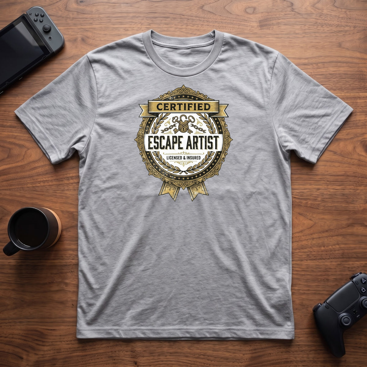 Certified Escape Artist T-Shirt - Sport Grey