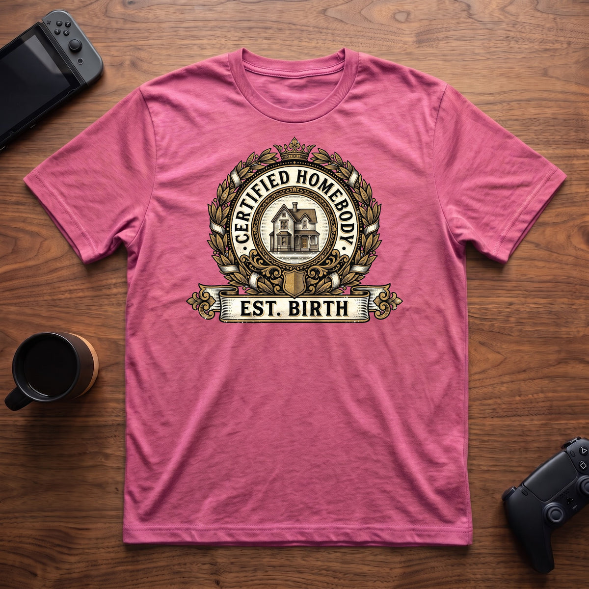 Homebody Est. Birth T-Shirt - Heather Berry