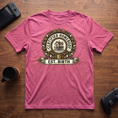 Homebody Est. Birth T-Shirt - Heather Berry