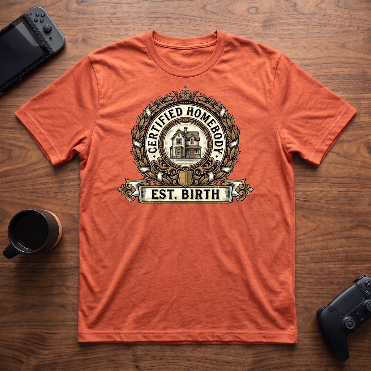Homebody Est. Birth T-Shirt - Heather Orange