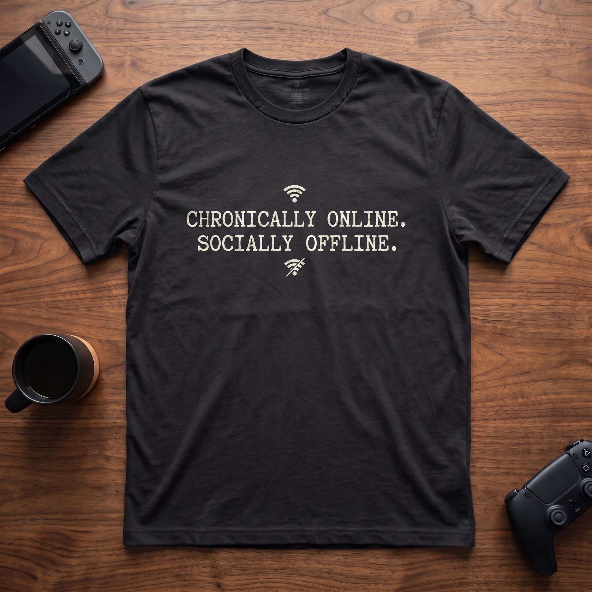 chronically-online-t-shirt - Black
