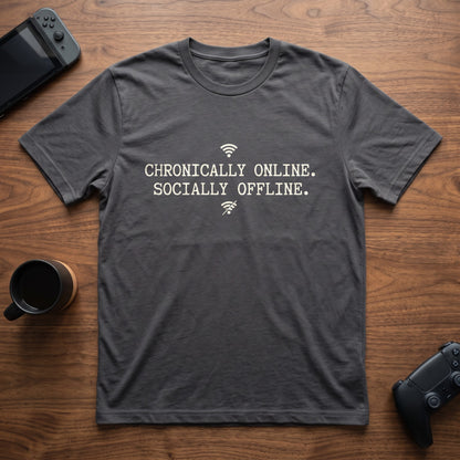 chronically-online-t-shirt - Charcoal