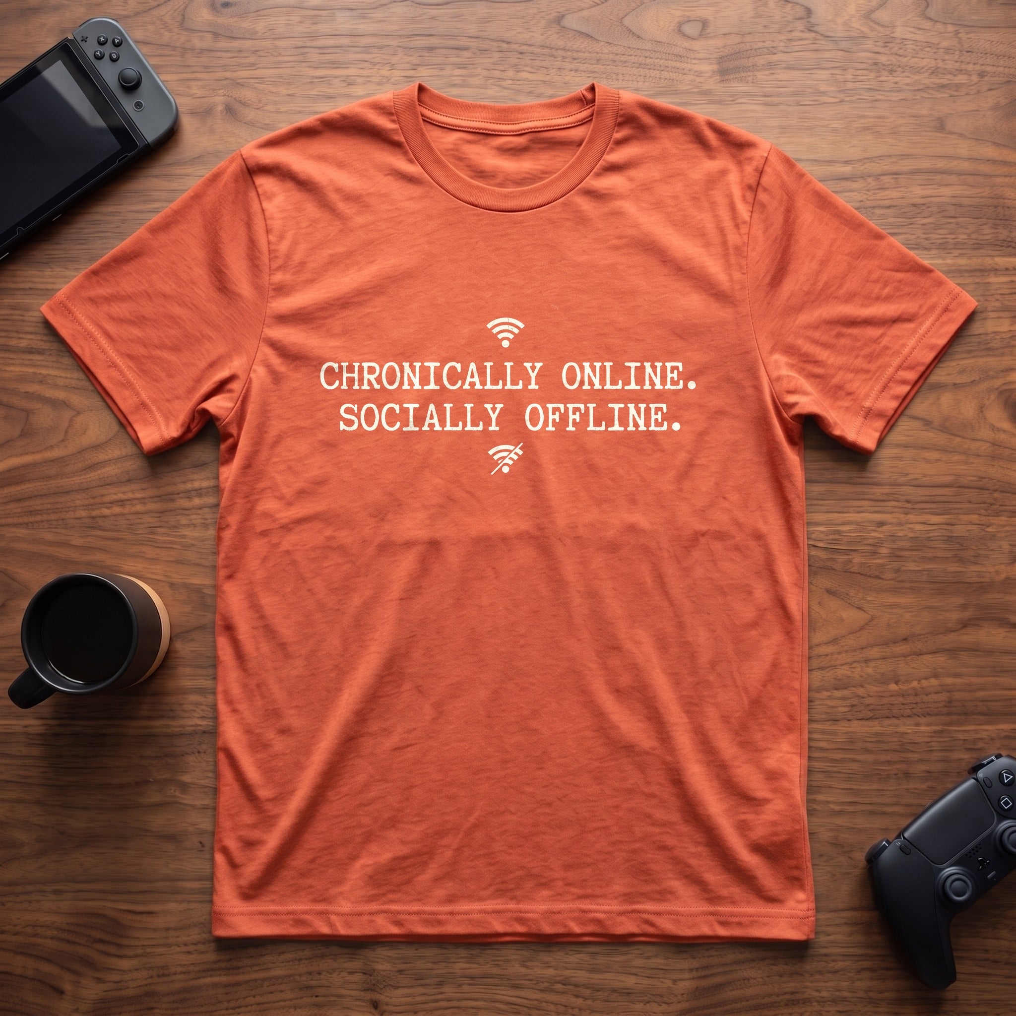 chronically-online-t-shirt - Heather Orange