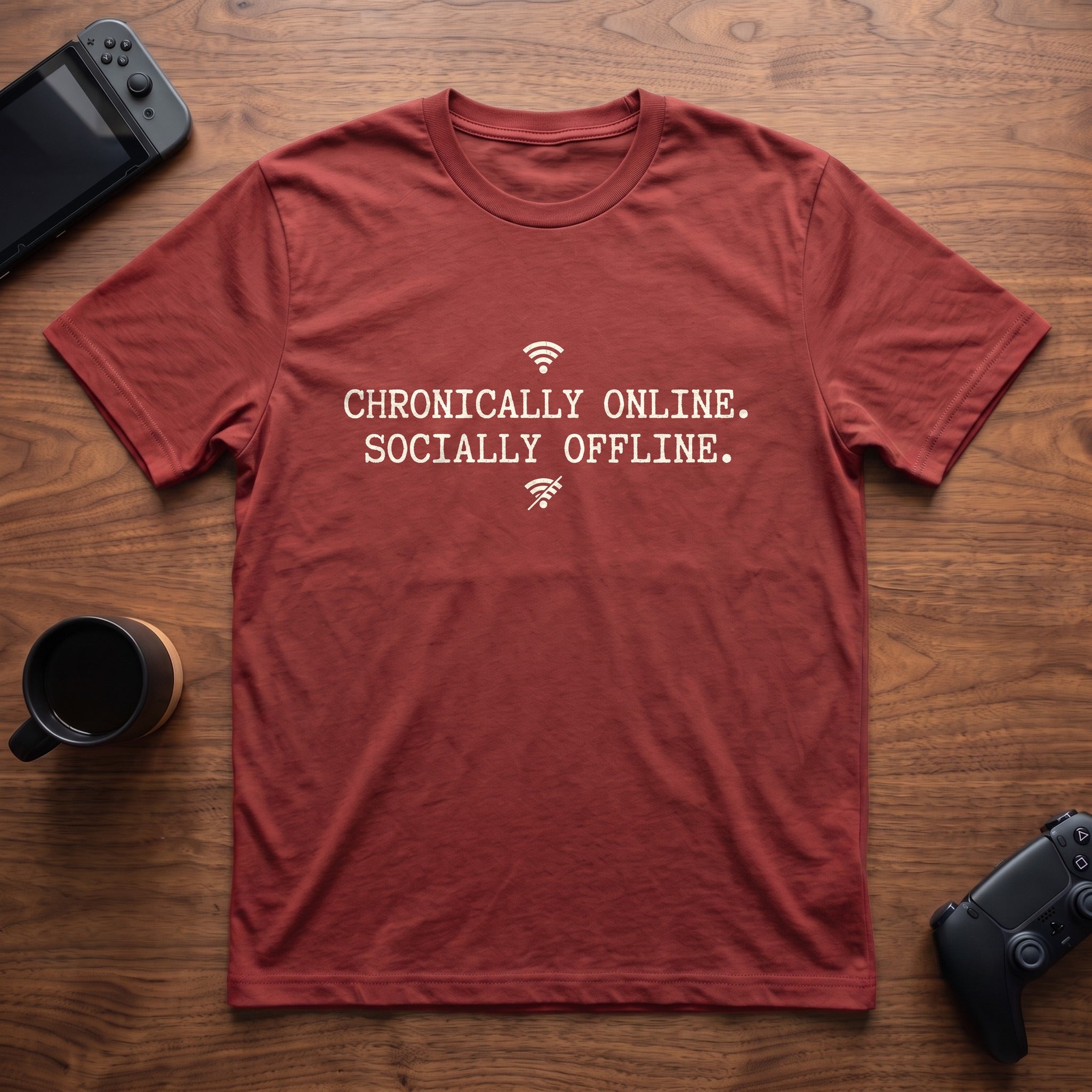 chronically-online-t-shirt - Red