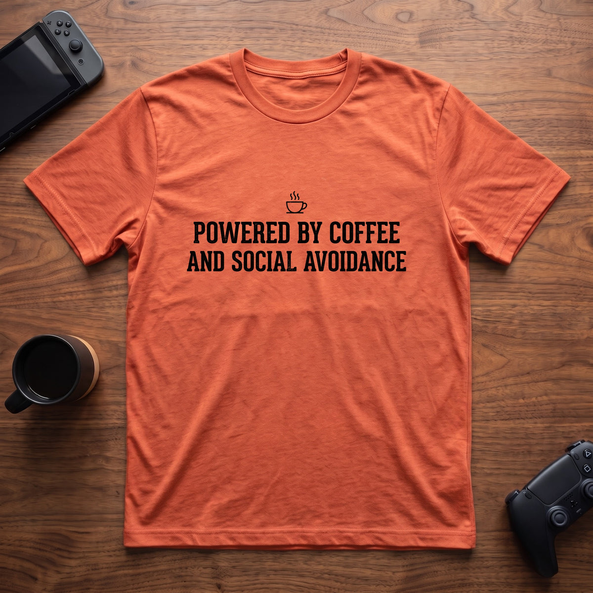 Coffee Powered T-Shirt - Heather Orange
