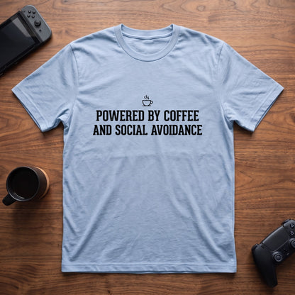 Coffee Powered T-Shirt - Light Blue