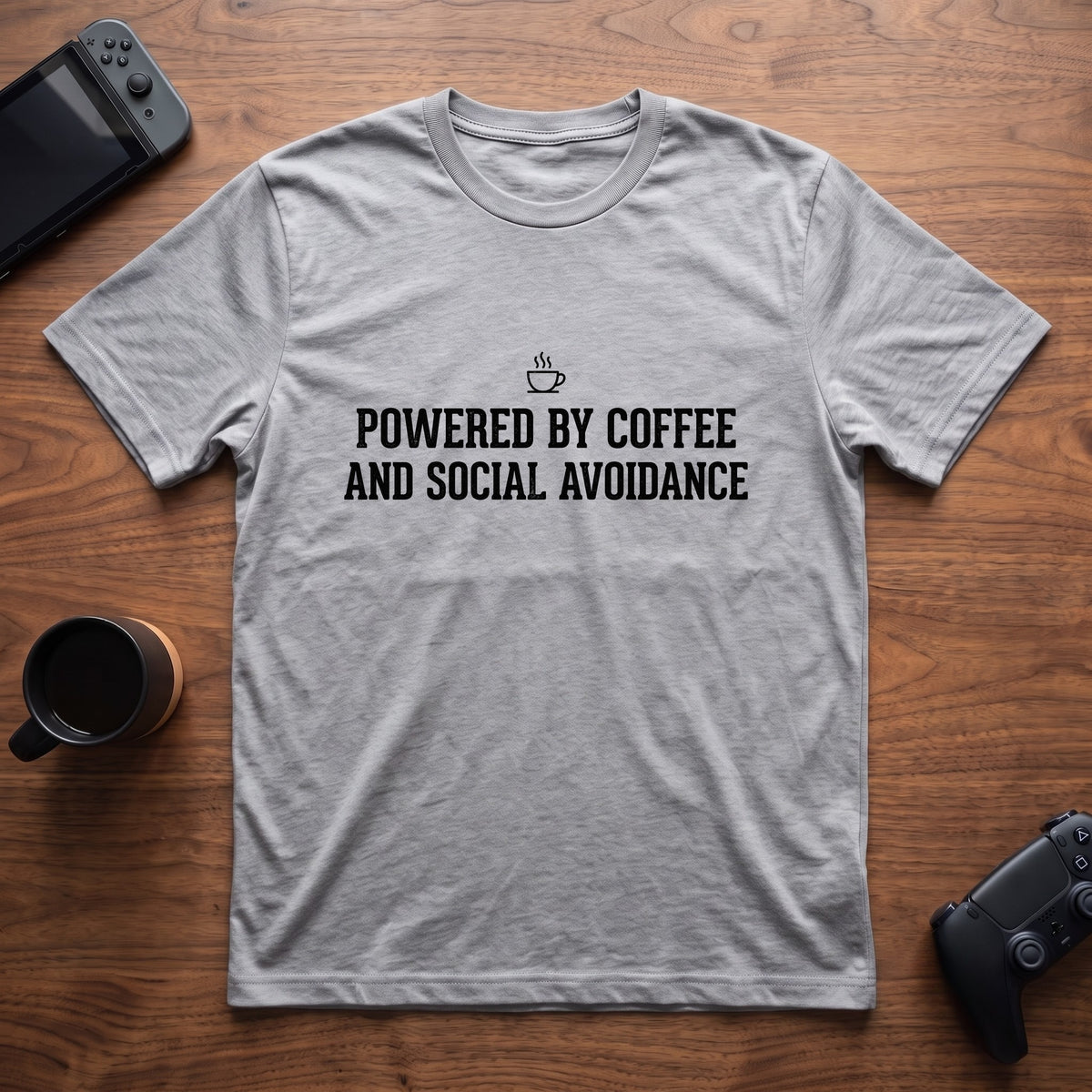 Coffee Powered T-Shirt - Sport Grey