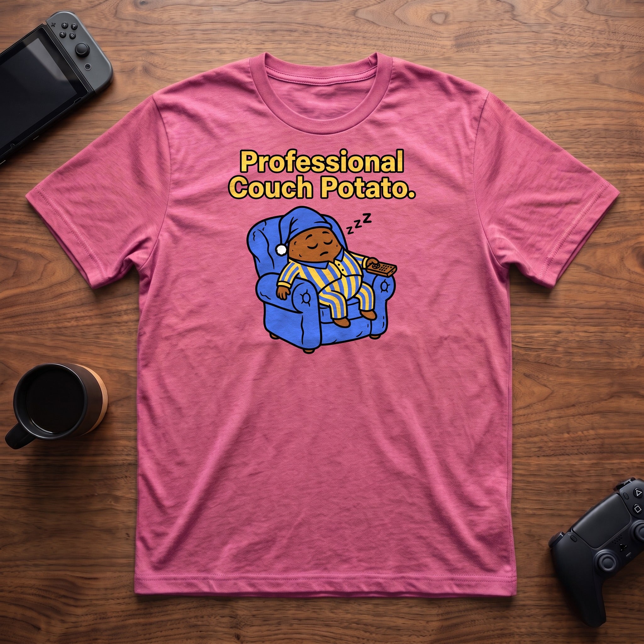 Couch Potato T-Shirt - Heather Berry