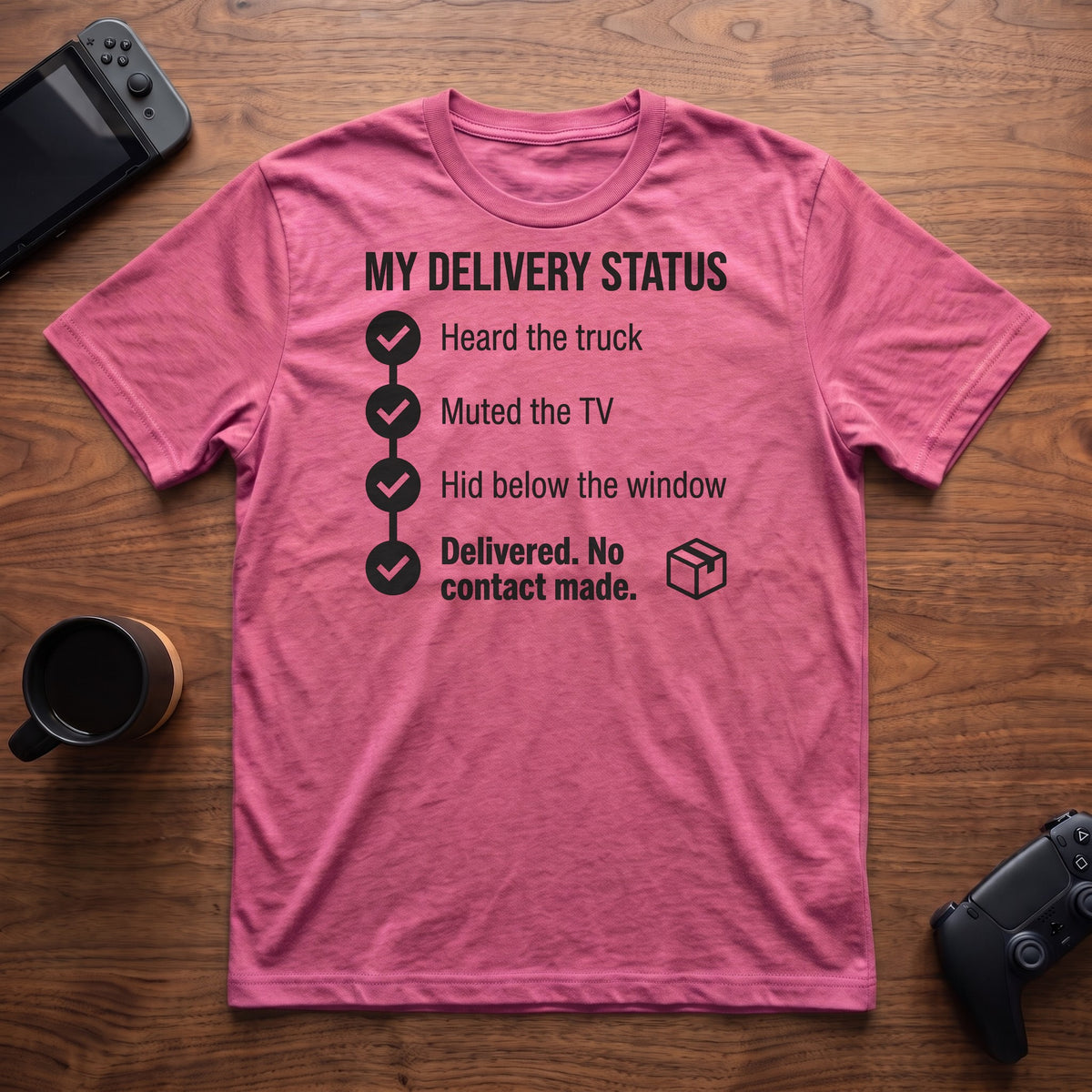 Delivery Status T-Shirt - Heather Berry