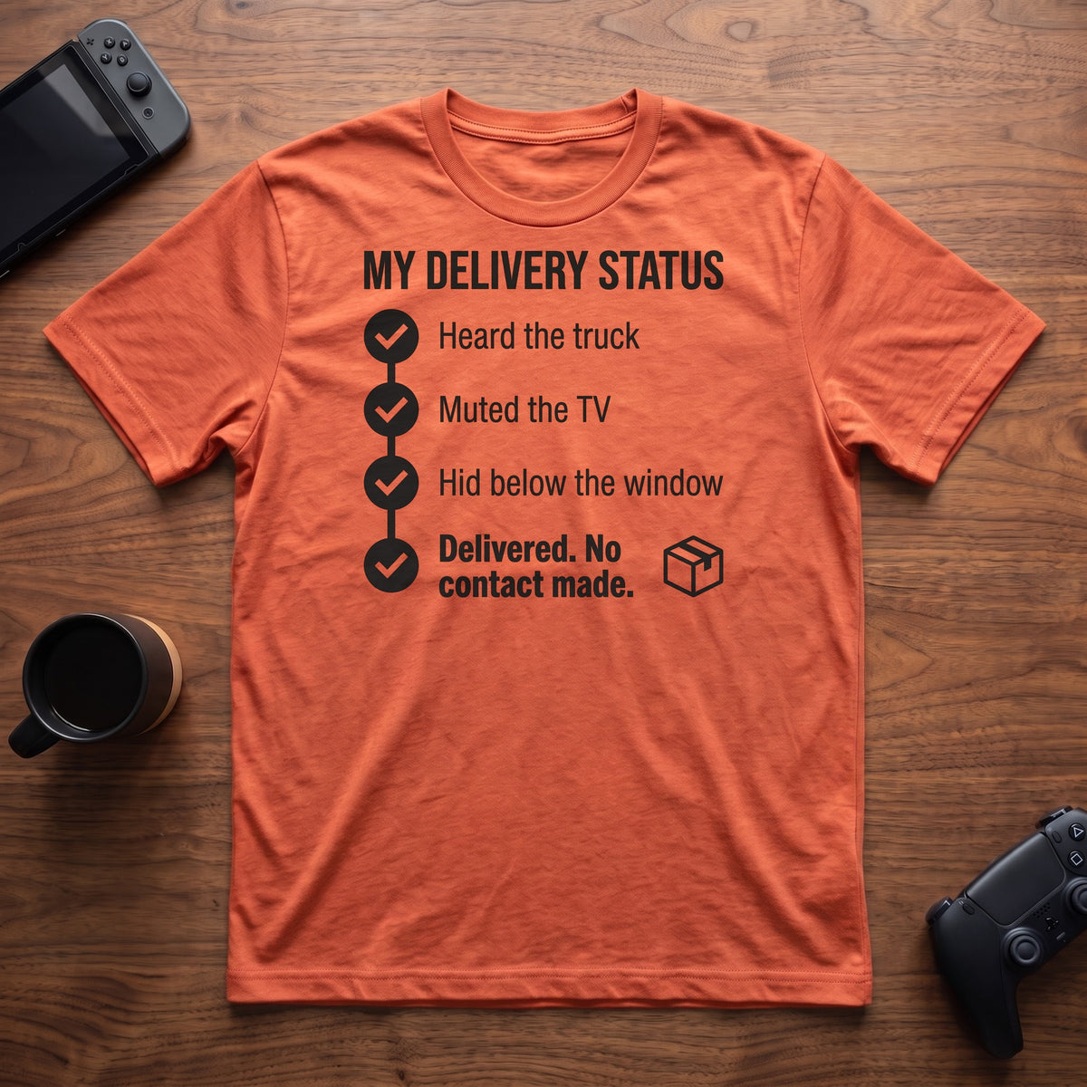 Delivery Status T-Shirt - Heather Orange