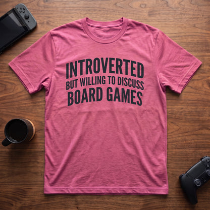 Discuss Board Games T-Shirt - Heather Berry