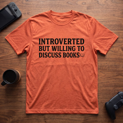 Discuss Books T-Shirt - Heather Orange