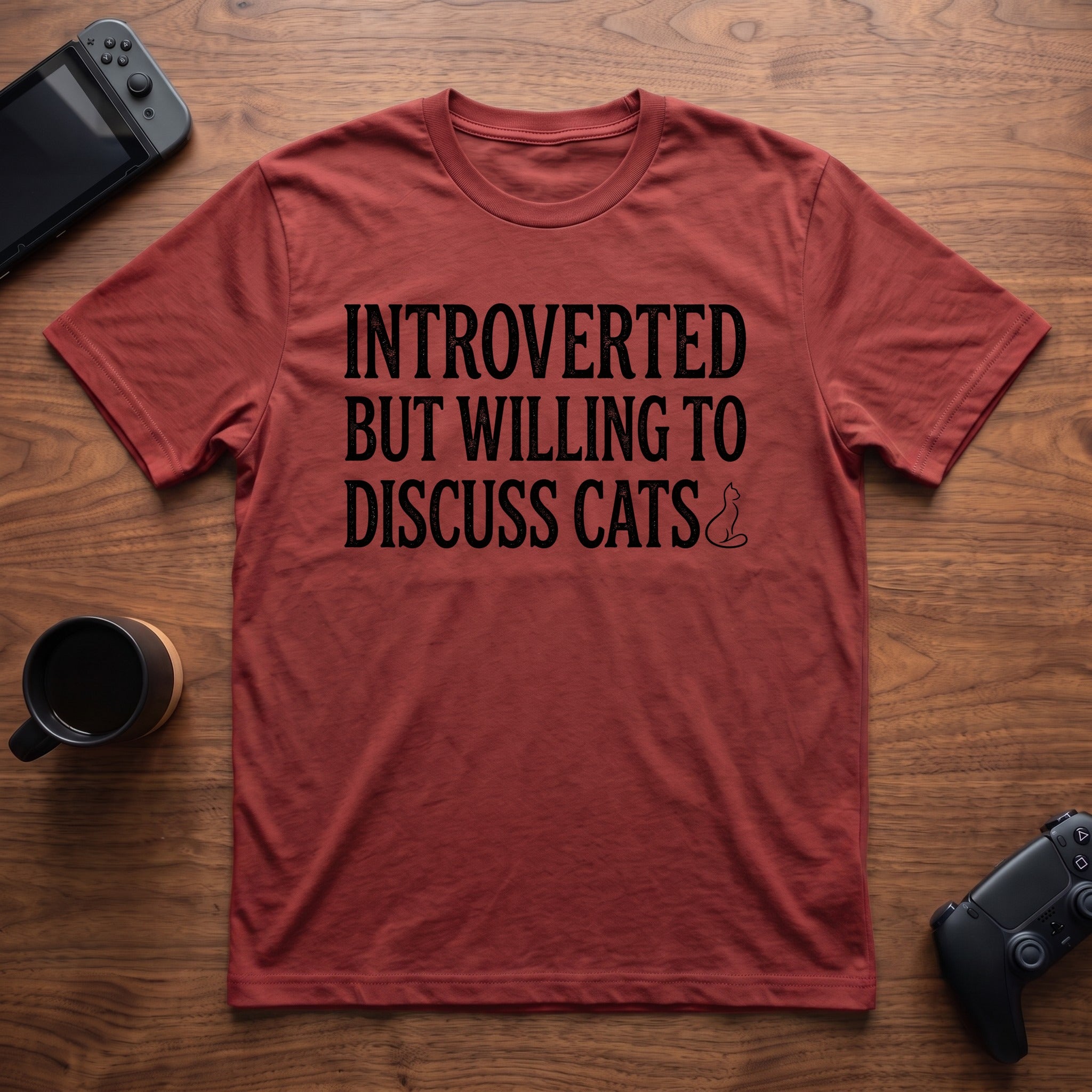 discuss-cats-t-shirt - Red
