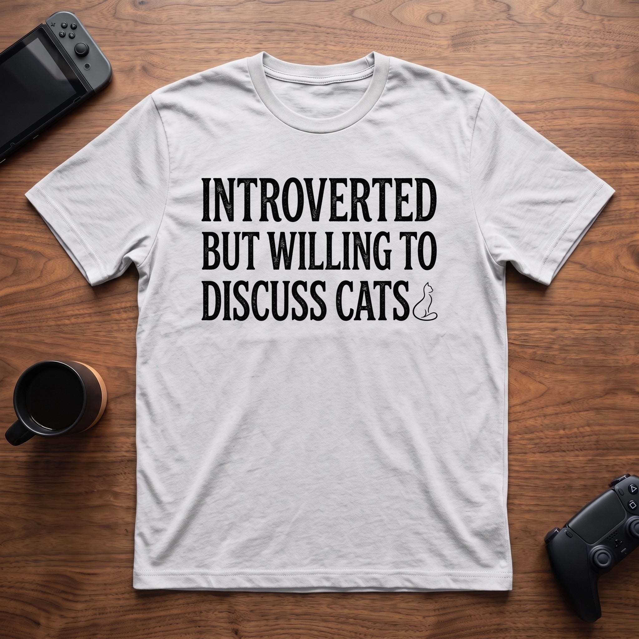discuss-cats-t-shirt - White