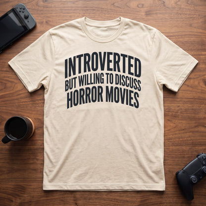 Discuss Horror Movies T-Shirt - Natural