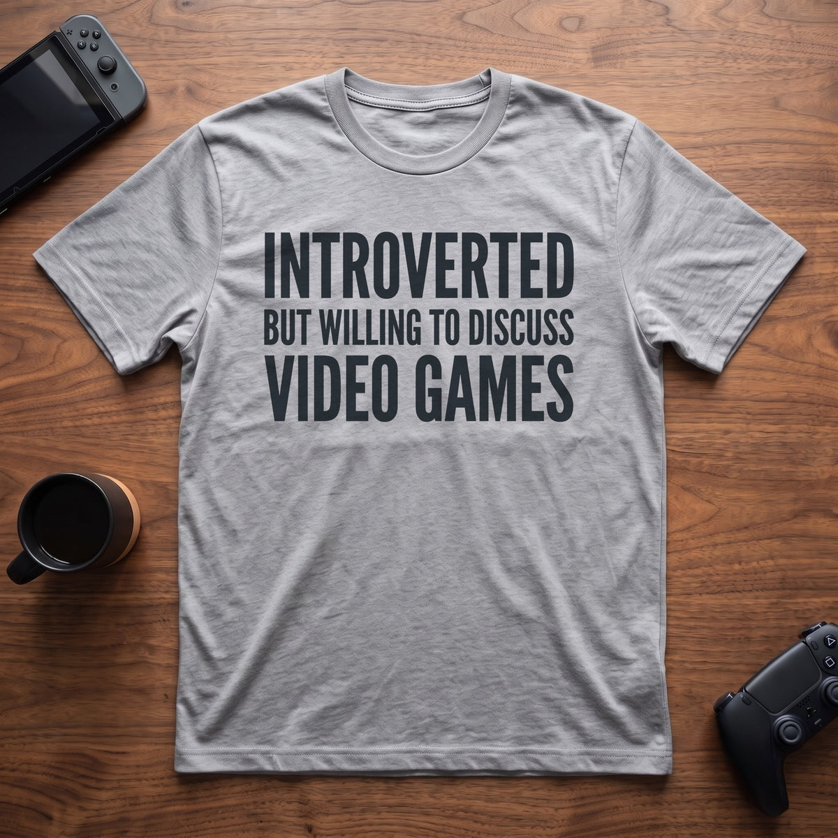 Discuss Video Games T-Shirt - Sport Grey