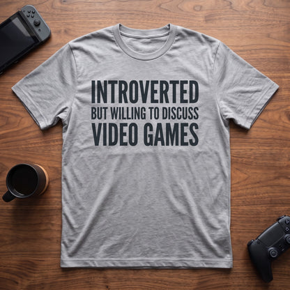 Discuss Video Games T-Shirt - Sport Grey