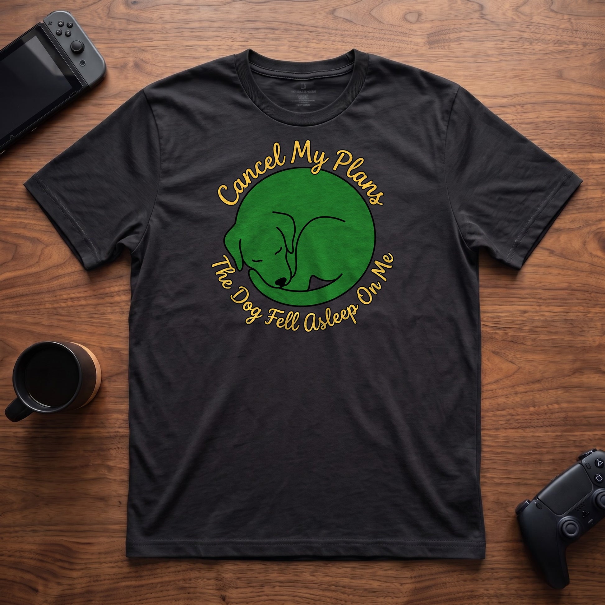 Dog Fell Asleep T-Shirt - Black