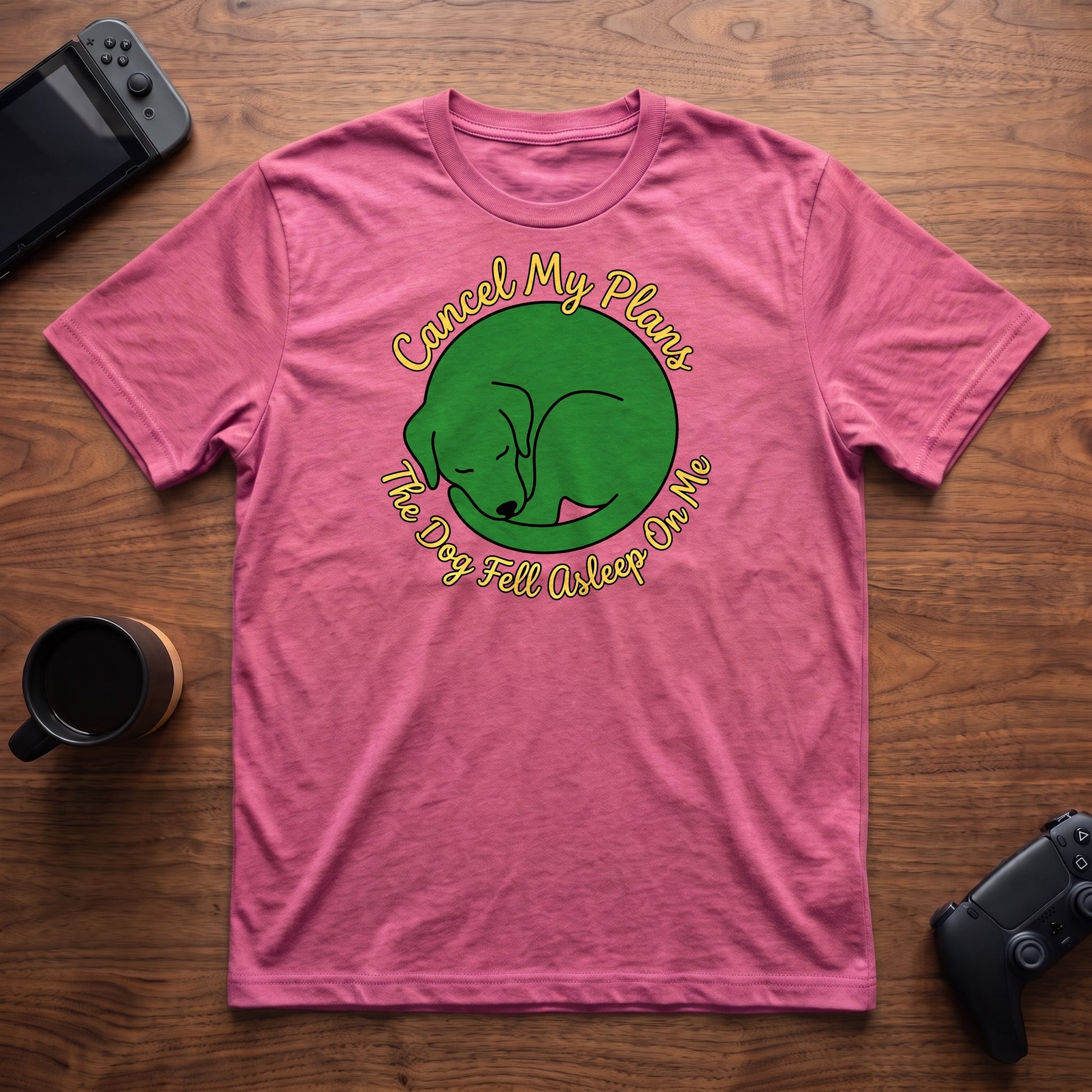 Dog Fell Asleep T-Shirt - Heather Berry