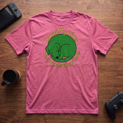 Dog Fell Asleep T-Shirt - Heather Berry